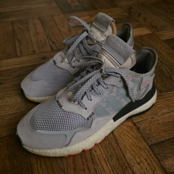 Adidas Nite Jogger Grey Red 3M Boost Ultra Run Shoes Mens 11-size - Picture 3 of 6
